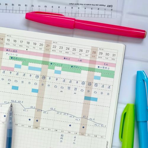 Laconic Planner 2027 A5 Monthly Gantt Chart (LGMD15-160, starting December 2026)