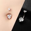 Stainless Steel Body Jewelry Crystal Belly Piercing Personality Heart Navel Button Piercing  Party