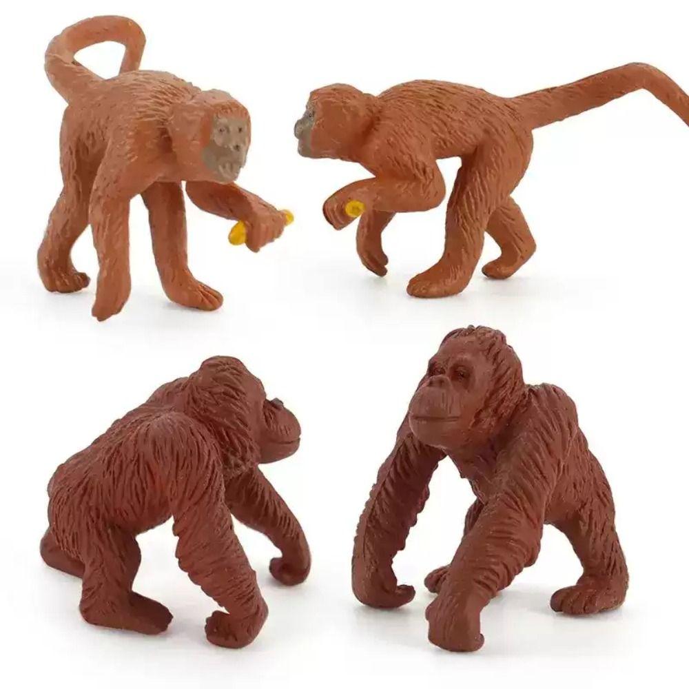 PVC Material Chimpanzee Model Education Orangutan Gorilla Model  Desk Ornament
