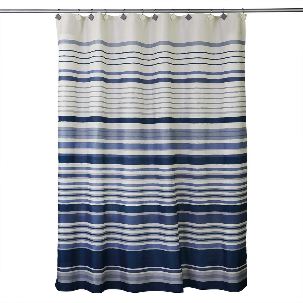 Navy Blue Shower Curtain Stripes Blue And White Shower Curtain Fabric Shower Curtain For Bathroom Waterproof Home Bath Decor