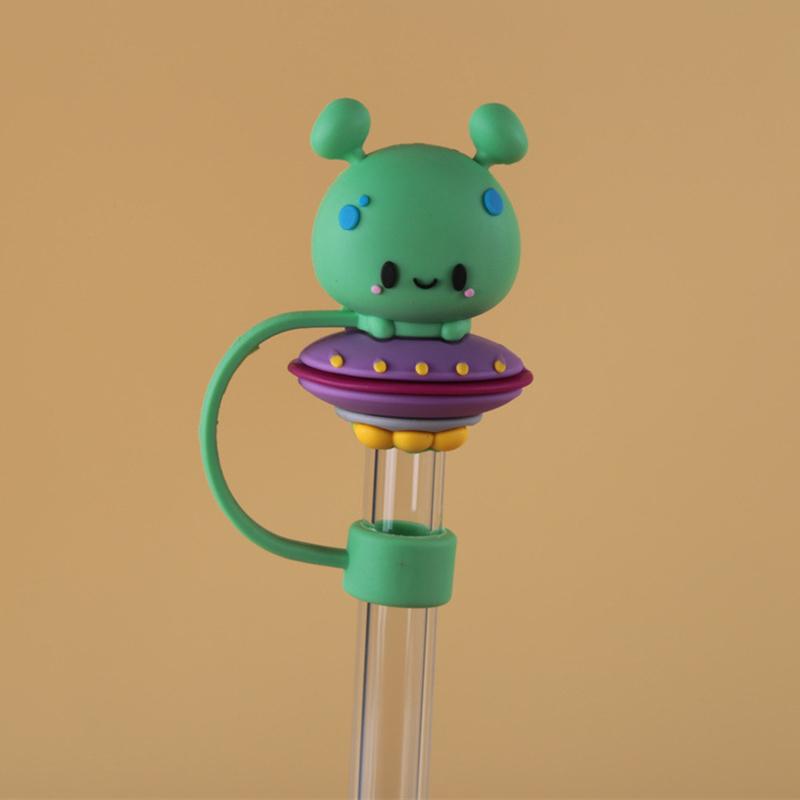 1PC Silicone Sealing Straw Plug Reusable Drinking Dust Cap Cartoon Plugs Tips Cover Suit Kitchen Cup DIY Accessories