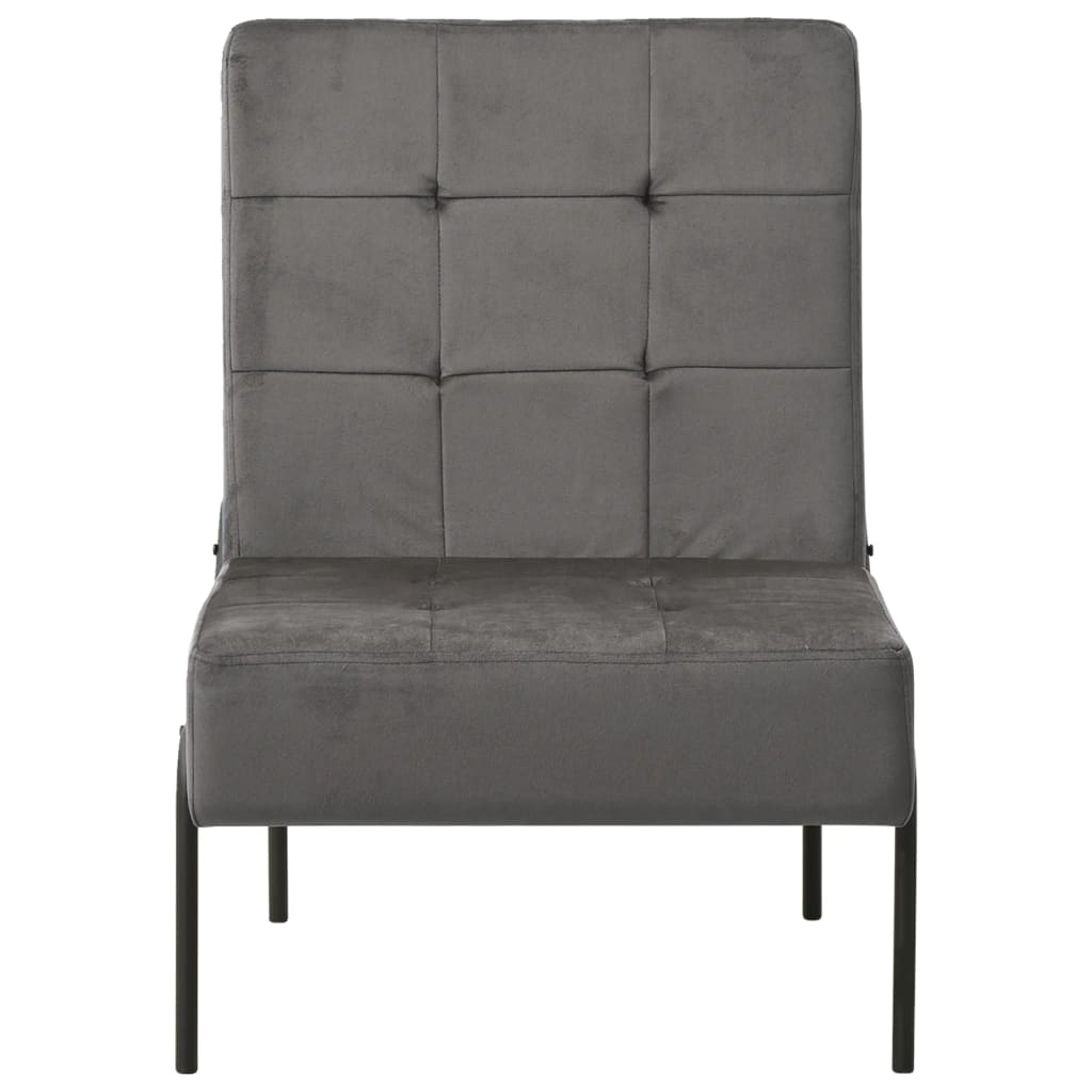 Vidaxl Fotel, 65X79X87 Cm, Ciemnoszary, Obity Aksamitem