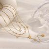 MamacitaSlay 316L Stainless Steel Zircon Multilayer Flower Necklace 18K Gold Plated Waterproof Jewelry Women's Elegant Necklace