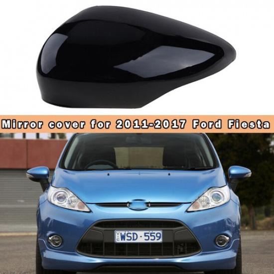 Fits 2011-2017 Ford Fiesta Left Side Rearview Mirror Cover Caps Trim Gloss Black