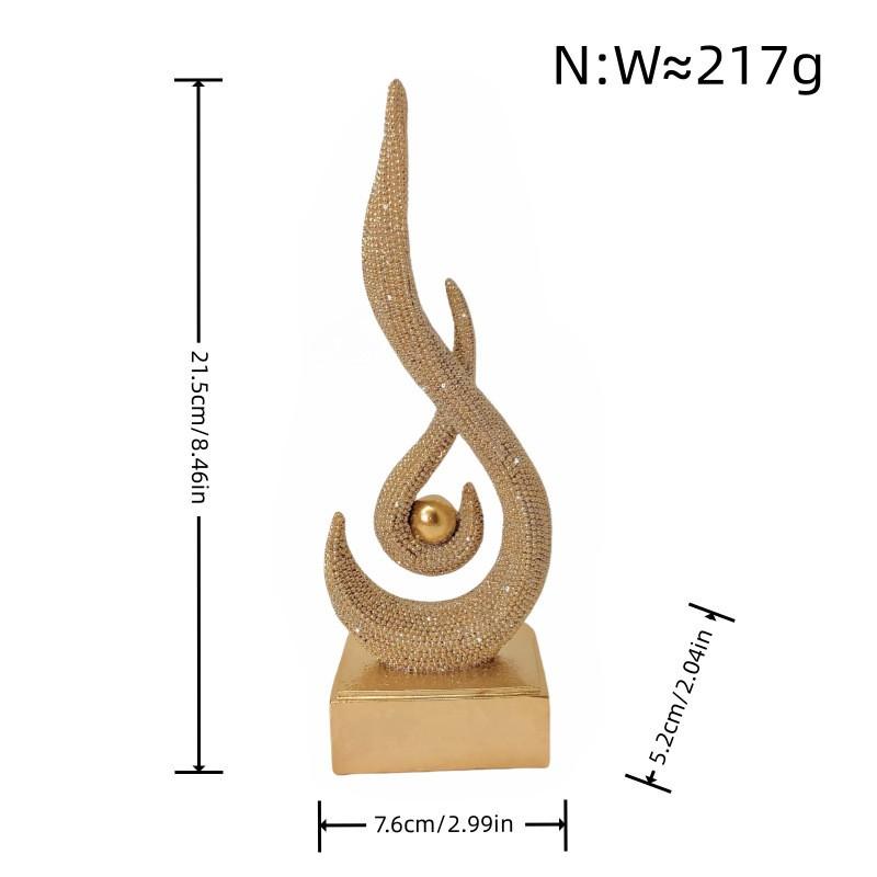 Modern Abstract Resin Desktop Ornament Flame Play Pearl Sculpture Office Living Room Bar Entryway Decor