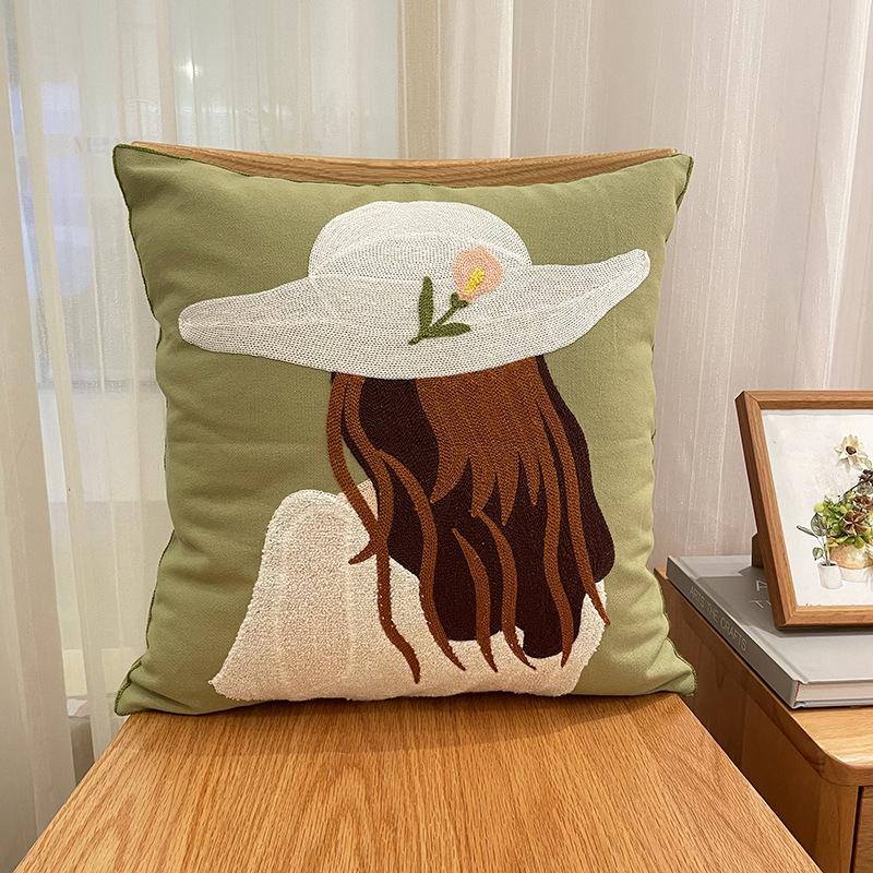 

Скандинавский Инс Маленький Свежий Простой Вышитый Подушка Букет Наволочка Гостиная Диванная Подушка Спальня Подушка 45 * 45cm (pillowcase)