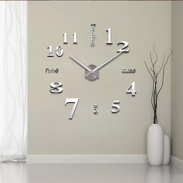 Creative Night Glow Acrylic Wall Sticker Clock for Living Room