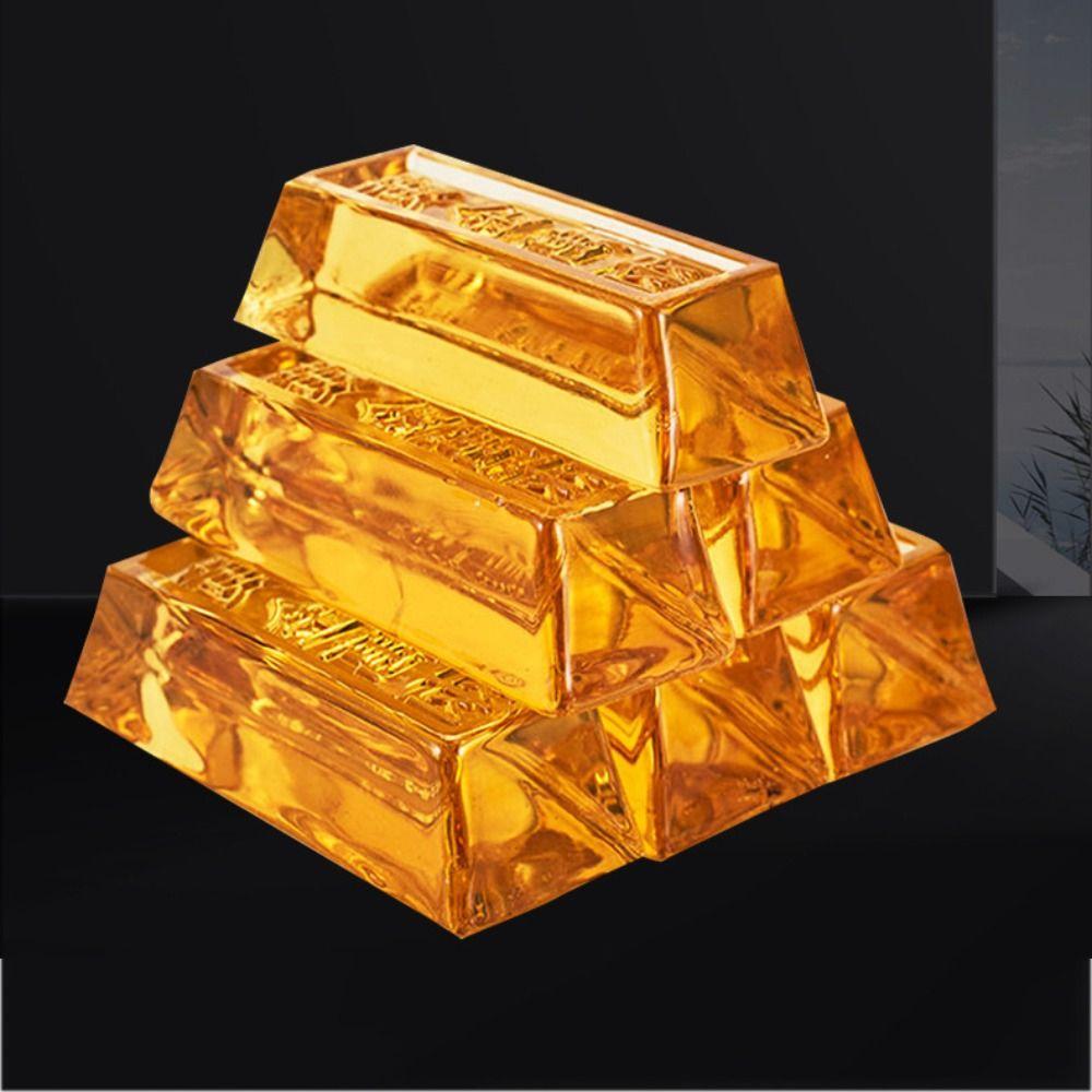 Topaz Gold Bar Home Decoration Home Opening Crystal Arts and Crafts Gifts Simulation Gold Bars Ornament Housewarming Gifts