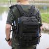Large Capacity Fishing Tackle Storage Bag Water Bottle Holder Multiple Pockets Backpack Durable Material Casual Design