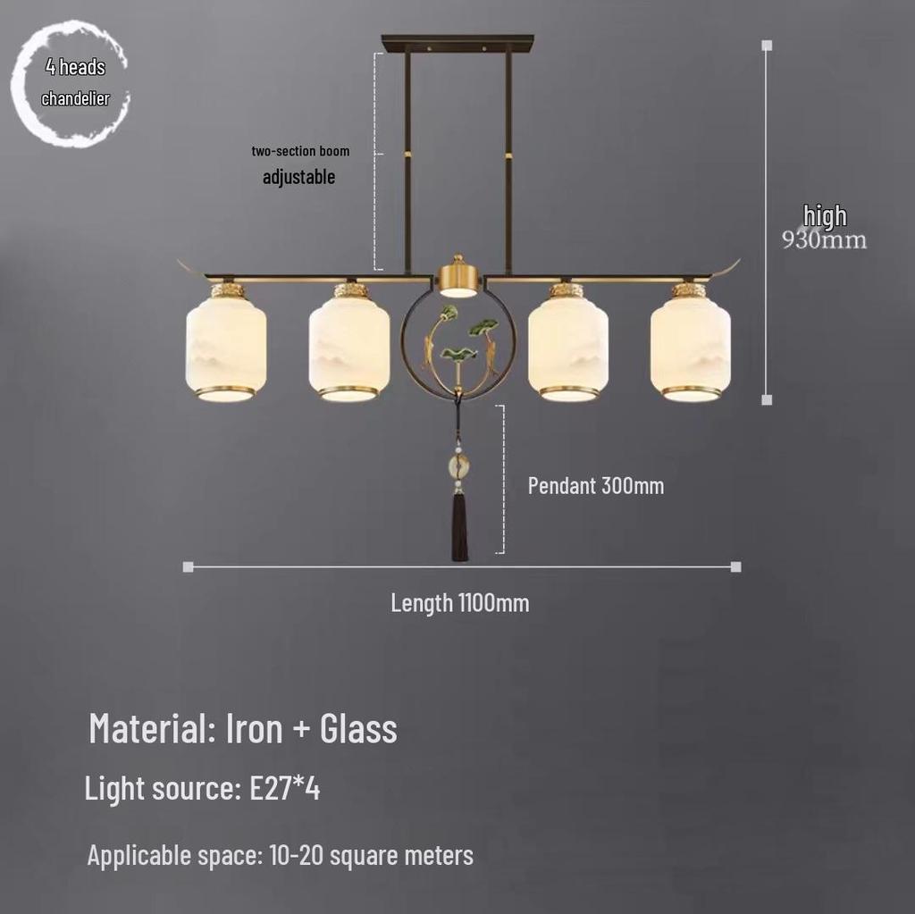 Modern Zen Dining Pendant Light: Pine-Inspired Multi-Head Strip Lamp for Tea Table or Study Desk