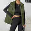 Women Lightweight Stand Collar Sleeveless Winter Warm Zip Up Padded Outerwear Jackets With Pockets