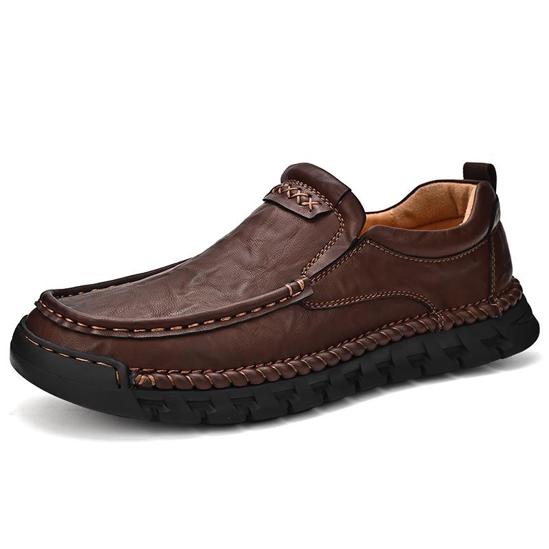 Classic Handmade Casual Leather Shoes Men Loafers Comfortable Moccasins Men Flats Shoes Genuine Leather Men Shoes