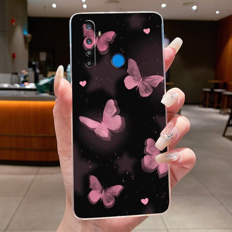 Case For Realme 5 5i 5s 5 Pro Capa Flower Butterfly Bow Phone Cases Realme5 5Pro 5i 5S Soft Silicone Transparent TPU Jelly Cover
