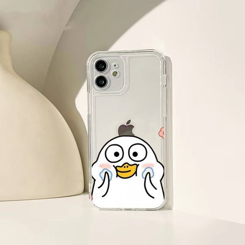 Cartoon Enten Handyhülle für Iphone 11 12 13 14 Pro Max 7 8 Plus X Xr Xs Max Se 2020 Mini Transparente Hülle