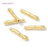18K Gold Plated Irregular Long Strips Beads Separators,Brass Spacers Bead For Jewlery Making DIY Bracelet Making Accessories
