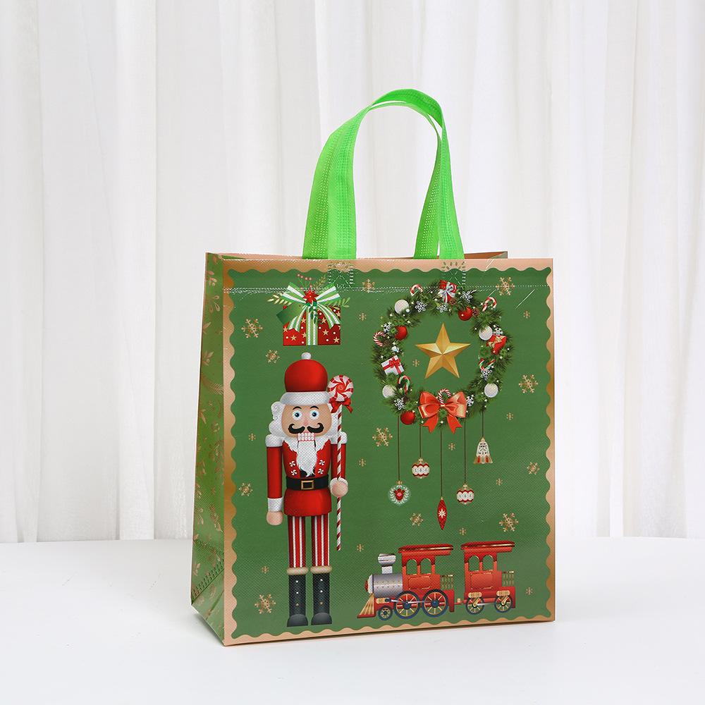 Christmas Gift Bag Elegant Non-Woven Fabric Tote Bag Foldable Gift Storage Waterproof Bag Shopping Bag for New Year Christmas