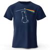 Fashion Cotton T-shirt with Rainbow Cat Creative Printing Loose Large Breathable Sports Short Sleeves Tops