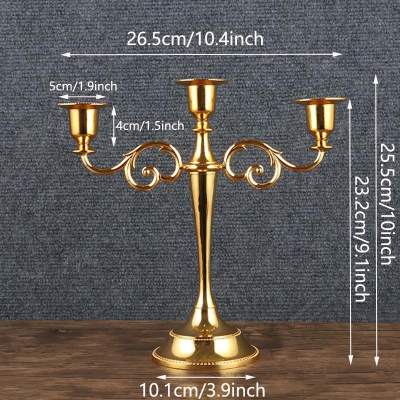 European Candle Holder, Romantic Gold Candle Stand, Exquisite Metal Home, Wedding Ceremony, Banquet Decoration, Ornament