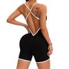 One-piece wear Gym jumpsuit women's Tracksuit Yoga Clothing contrasting color suspenders cross beautiful back quick-drying Woman Workout Sportswear