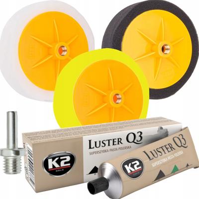 K2 Luster Q3 Pasta Polerska + Pady Gąbki 1500Mm Do Polerowania Lakieru