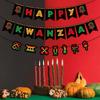 WATINC 3pcs Happy Kwanzaa Banner Decorations, N Heritage Holiday Hanging Banner, No DIY Needed Rustic Banners Kwanzaa Party Supplies for Mantel