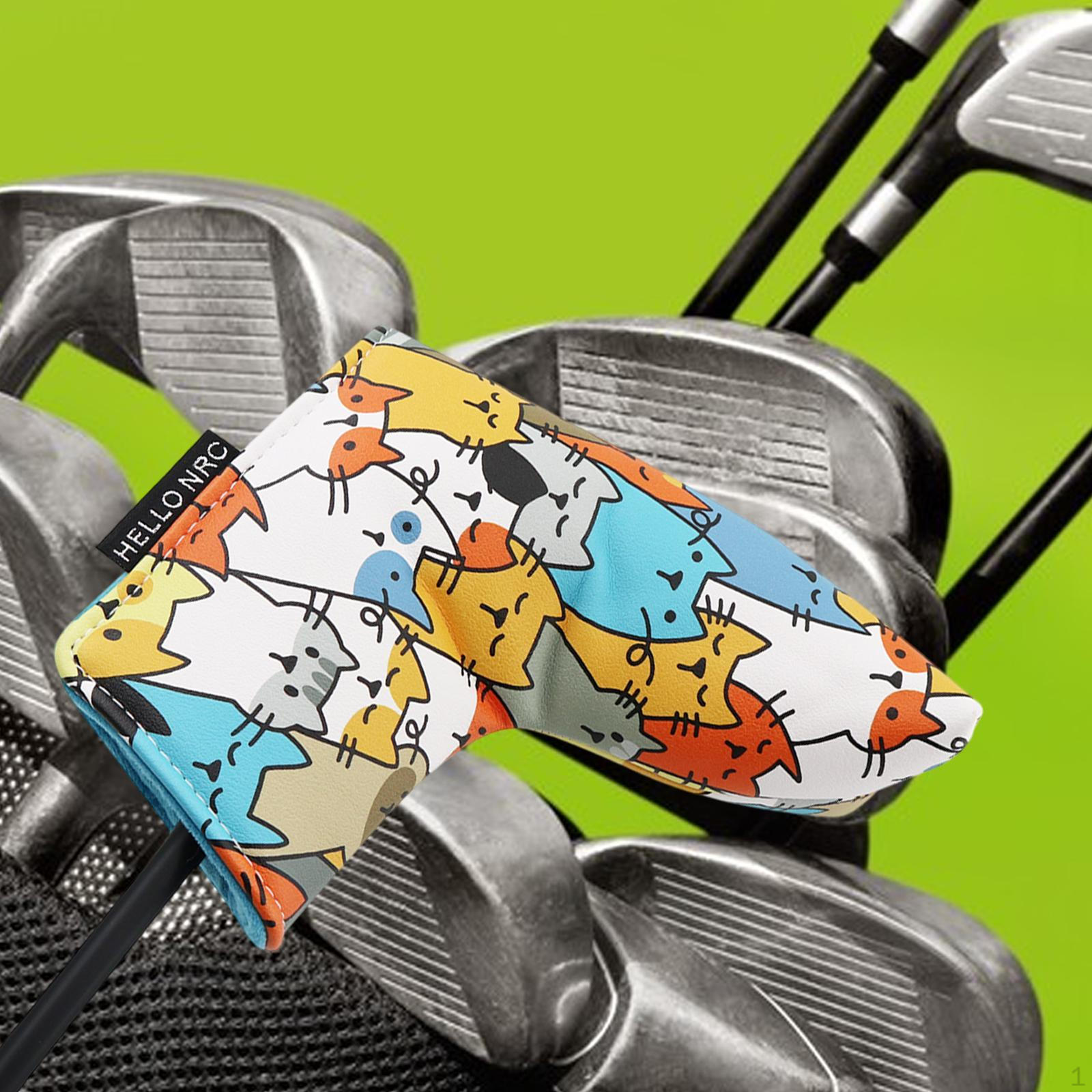 

Чехол для головки паттера для гольф-клюшки Cat Pattern для защиты L Shape