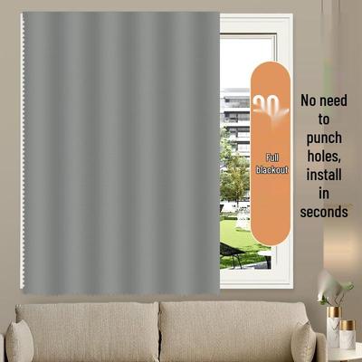 Velcro Blackout Curtain: No-Punch Sunshade for Small Windows & Rentals