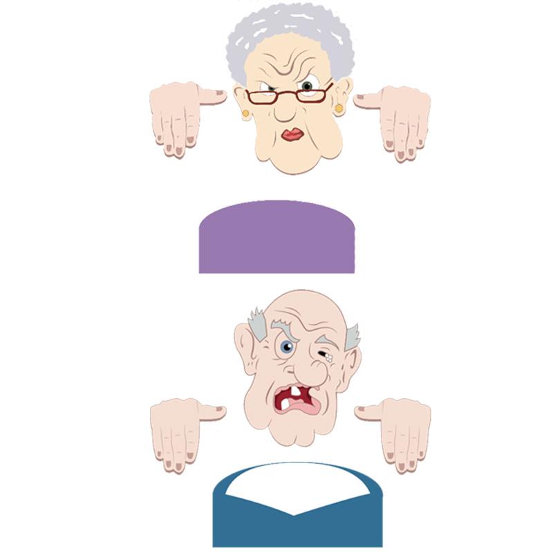 

1PC Binoculars Outdoor for Meddlesome Playful Garden 2D Courtyard Ornaments Creative Fence Decoration Old Man & Lady