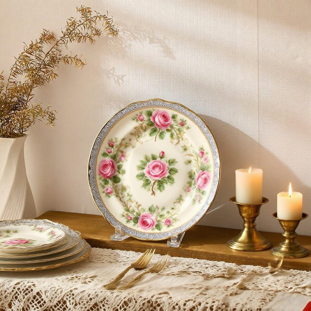 Transparent Adjustable Acrylic Display Stand 6 Inch for Plates Photos Artworks with Customizable Angle and Easy Setup