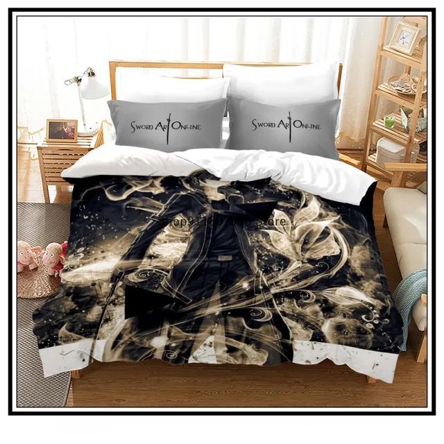 Anime Sword Art Online Bedding Set 3D Printed Duvet Covers Pillowcases kids Bedclothes Bed Linen Luxury Home Textiles Home Decor