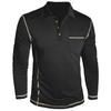 Men's Solid Color Button Lapel Long Sleeve Top Men's Casual Fashion Long Sleeve Top