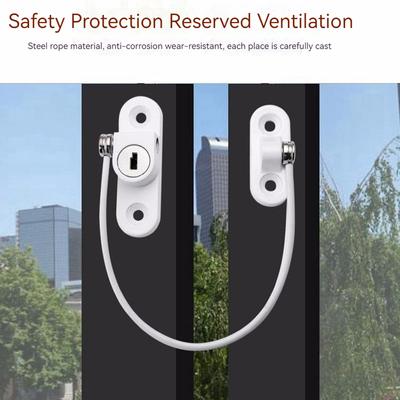 Window Limiter Latch Position Stopper Casement Wind Brace Home Security Door Windows Sash Lock Child Safety Protection