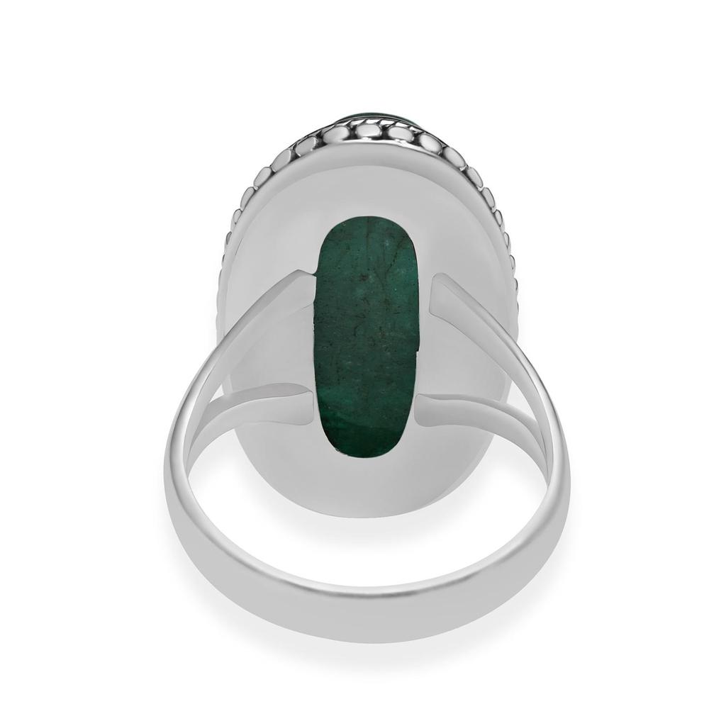 Natürlicher Smaragd-Edelstein aus 925er-Sterlingsilber mit geteiltem Schaft für Damen und Mädchen