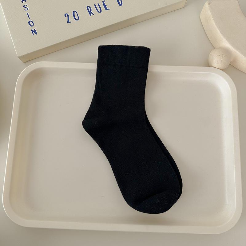 Stacked Socks - Pure Cotton Women's Loose Fit Socks Without Cuffs, No Bones, Durable, Anti-tear, Suitable for All Occasions