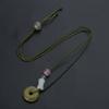 Jade Beads Safety Buckle Camellia Flower Necklace Female Temperament Long Rope Collarbone Chain Adjustable Chain Jewelry