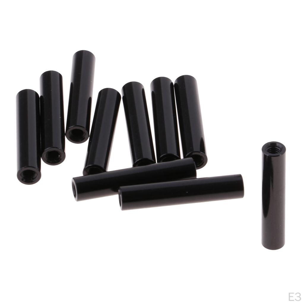10 Pieces 5MM / 12MM Black Sleeve Screws Aluminum Alloy Tube Spacer