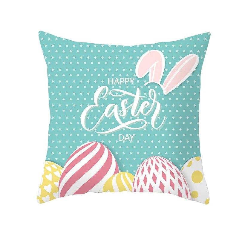Ostern Dekorative Kissenbezug Kaninchen Ei Druck Pfirsich Haut Kissenbezug Wohnzimmer Sofa Kissen Abdeckung Schlafzimmer Dekoration