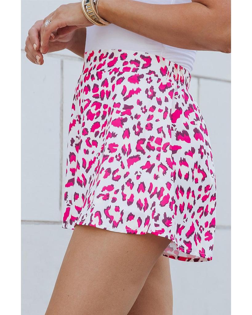 Azura Exchange Leopard Print Flutter Shorts