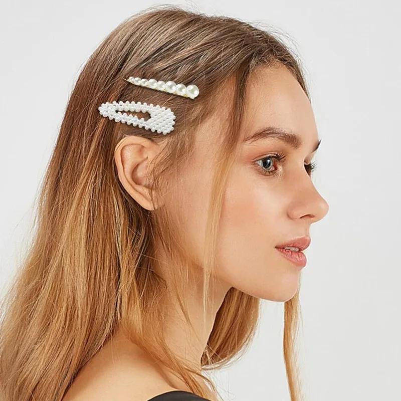 Agrafe de perle simulate, cu margele geometrice, cleme de păr pentru femei, accesorii de mireasă, bijuterii pentru fete, ace de păr, tiara