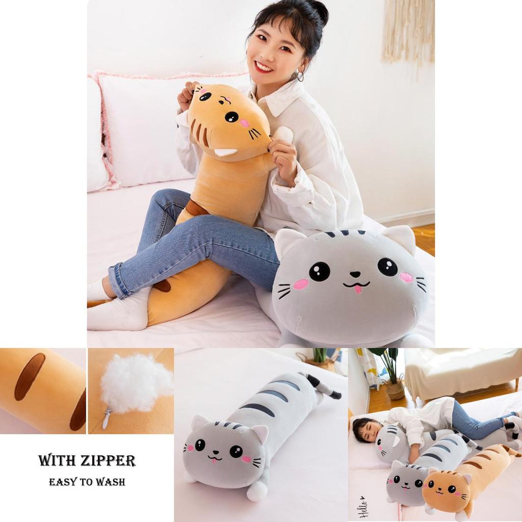 Long Cat Plush Toy Pillow Kids Birthday Gift Home Decor