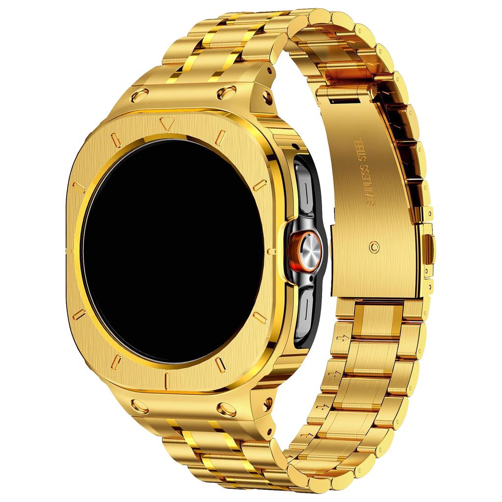 Custodia protettiva integrale in metallo e cinturino in acciaio inossidabile Business Band per Samsung Galaxy Watch Ultra 47mm 2025 Braccialetti