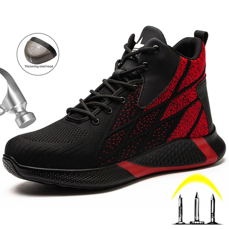 Work Boots Steel Toe Safety Shoes Men Women Work Shoes Sneakers Lightweight  Anti-Puncture Safety Shoes Men Indestructible Boots