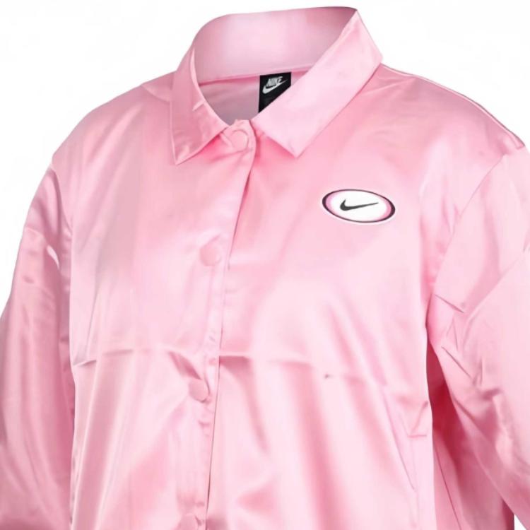 Nike Letter Logo Print Warm Comfortable Soft Jacket Women Jacket Bright-Pink White Black CU5352-654