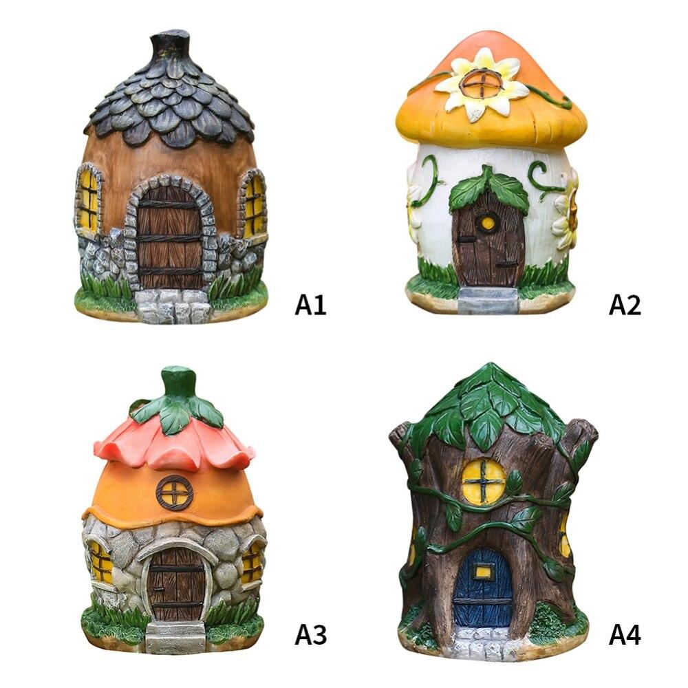 Garden Ornament Bonsai Decorations Resin Mushroom Flower Pine Cone House