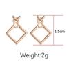 Women Fashion Simple Geometric Hollow Diamond Square Earrings
