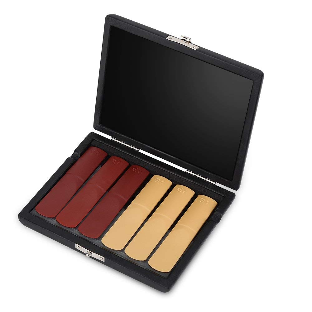 Clarinet Reed Case, Saxophone Reed Case, PU Leather Covers, Pack of 6, 1209020mm, Lightweight, Compact, Portable, Durable, Corrosion-Resistant,