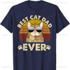 Retro Vintage Best Cat Dad Ever Cat Daddy Gift TShirt Harajuku Graphic T Shirts High Quality Cotton Casual Fashion Comfortable
