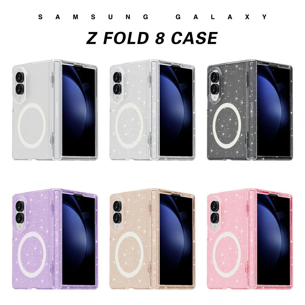 For Samsung Z Fold 8 Magsafe Case Luxury Transparent Glitter Acrylic Hinge Protection Cover for Samsung Galaxy Z Fold 8 Ultra