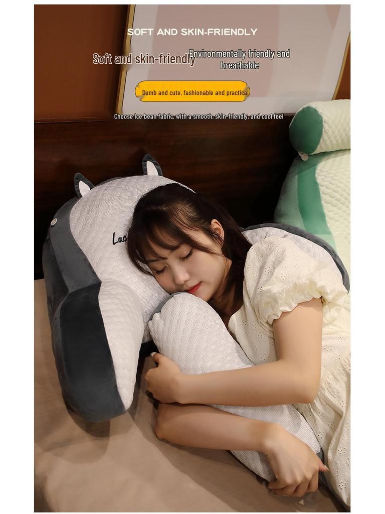 Ice Bean Headboard Cushion: Soft Bed Backrest Pillow & Lumbar Support for Dormitory