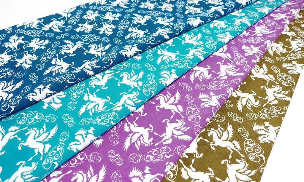 Dyeing Anbo Tenugui Zodiac Soaring Clear Authentic Dyed Cotton Made in 35cm x 100cm "2026 Year Pegasus, Sky" 100% Tokuoka, Japan,